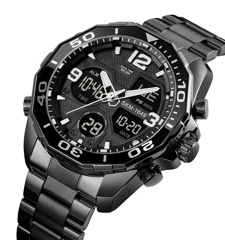 Наручний годинник чоловічий Skmei 1649 Black, 1649BK (18425) - фото 2
