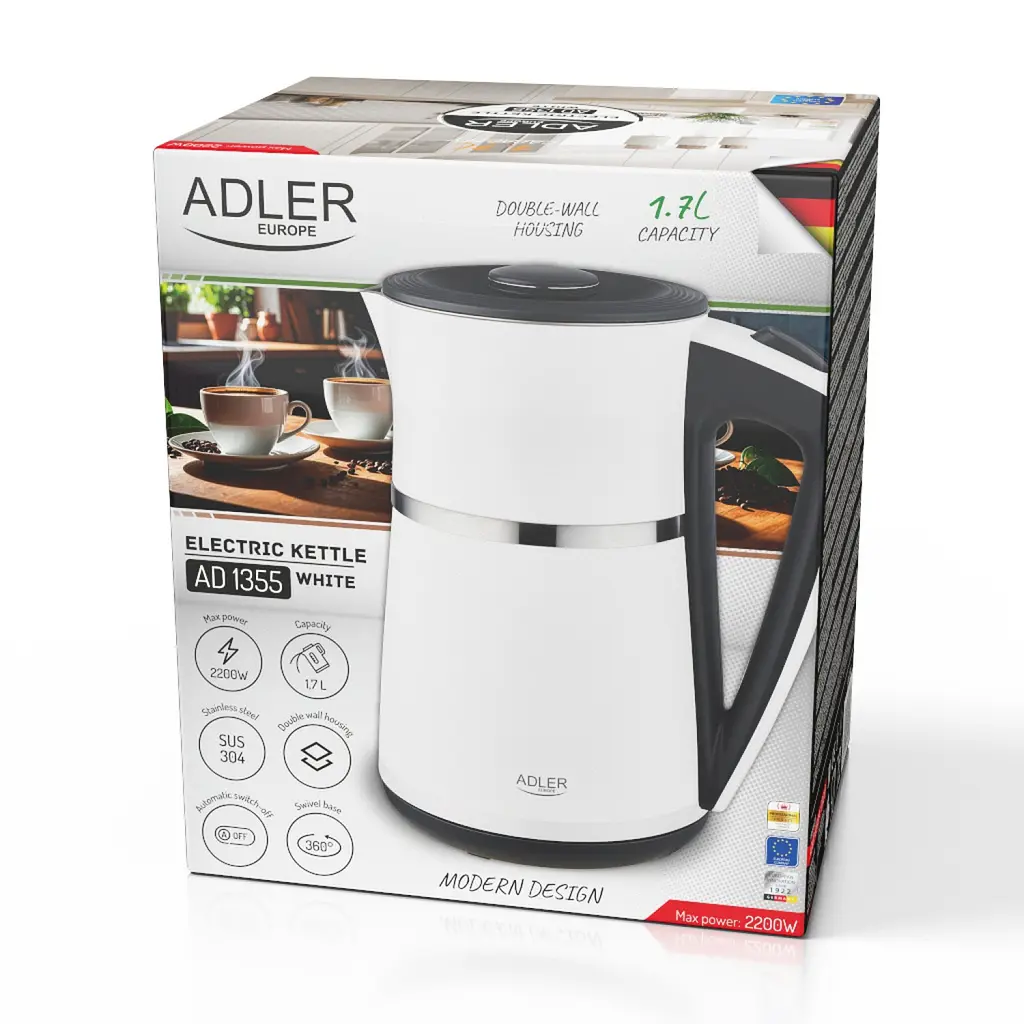 Електрочайник Adler AD 1355 white - фото 10