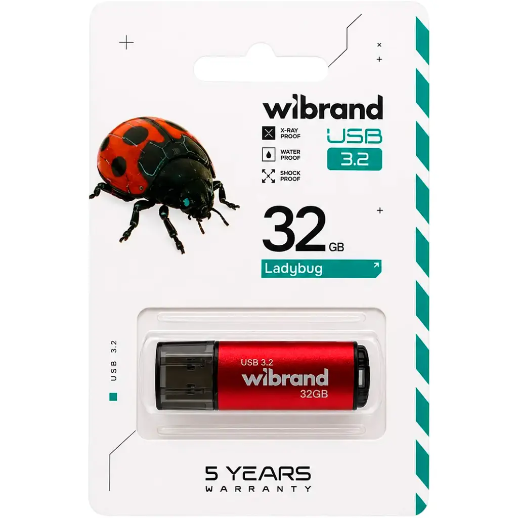 USB флеш накопичувач Wibrand 32GB Ladybug Red USB 3.2 (WI3.2/LB32P10S) - фото 5