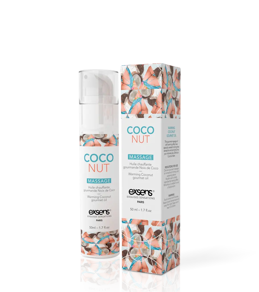 Масажна олія EXSENS Coconut 50 мл розігріває, без цукру, без парабенів, їстівне
