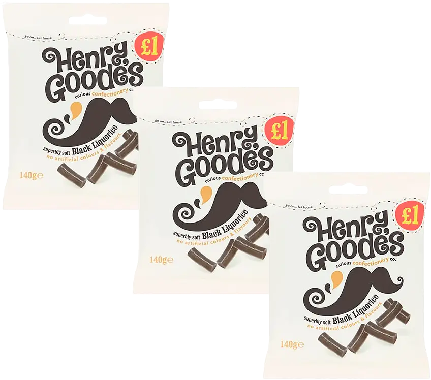 Лакричні цукерки Henry Goode's Superbly Soft Black Liquorice Bag 140г - фото 4