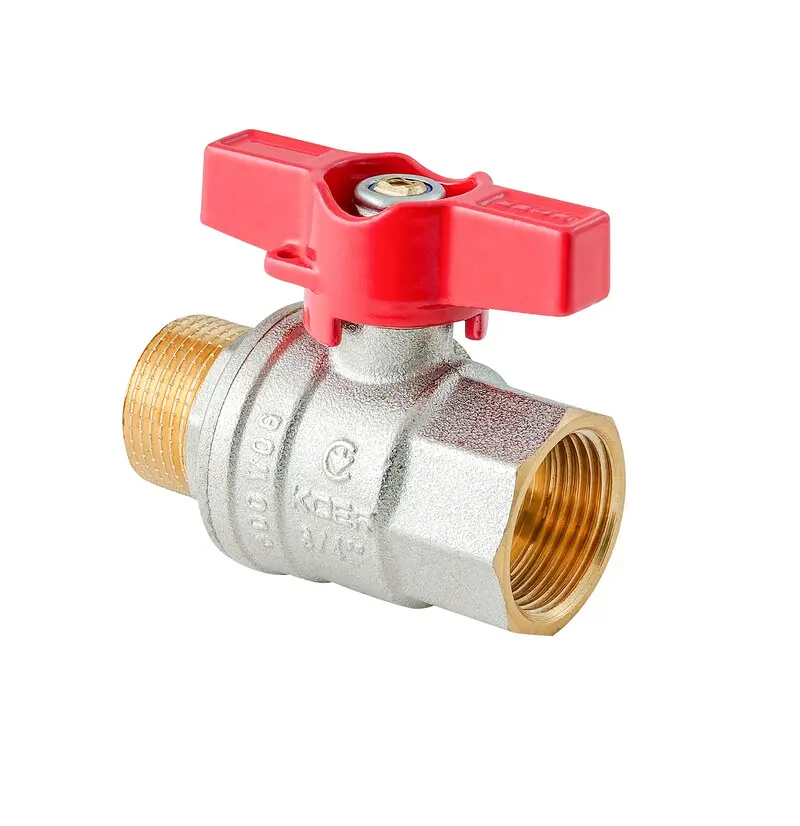 Кран кульовий ГШМ Koer Extreme KE.218-20 - 3/4" FM ручка "метелик" червона KR5760 - фото 5