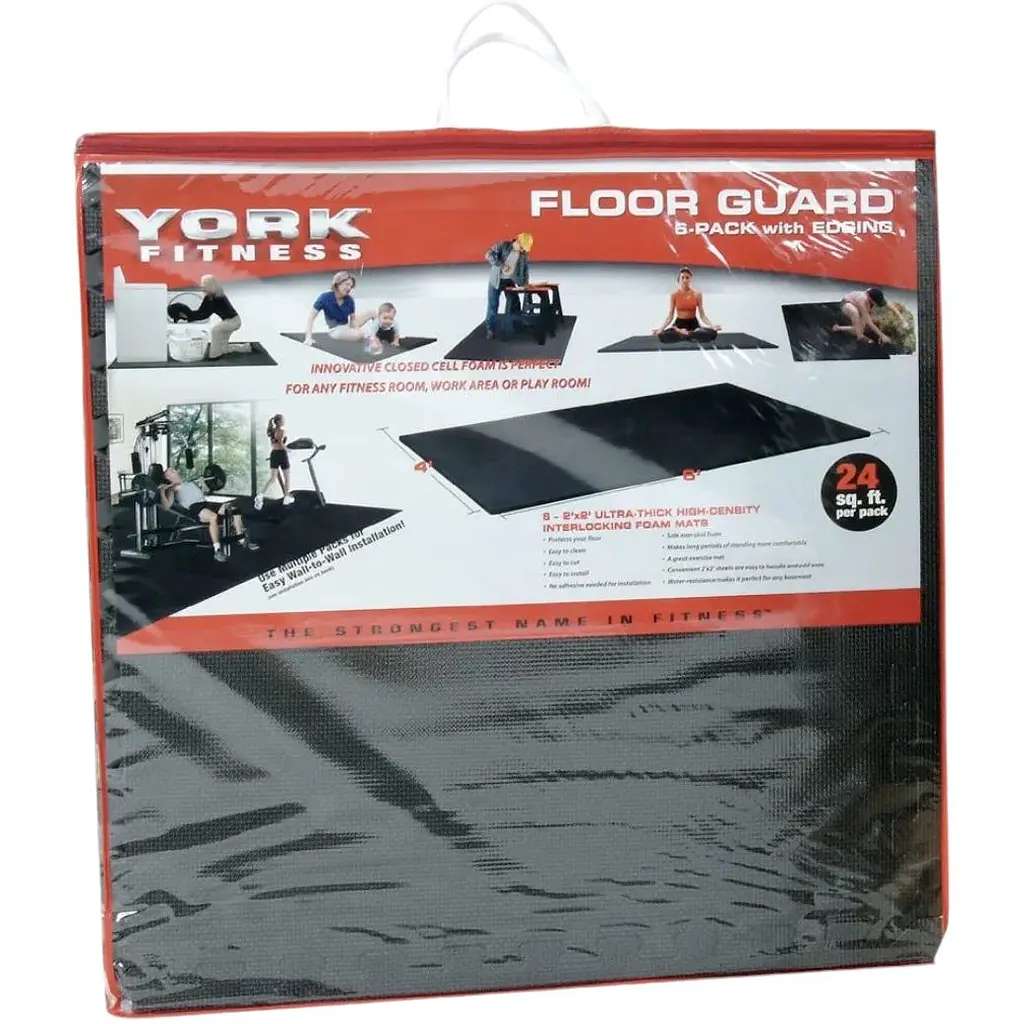 Мат-пазл York Fitness Floor Guard 1.2 см 4 части черный - фото 6