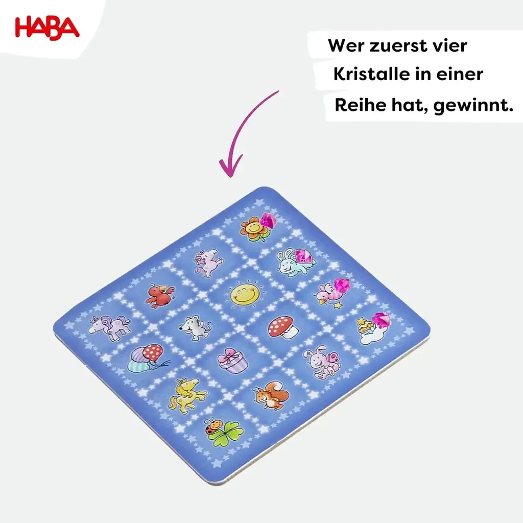 Дитяча настільна гра Блискуче Бінго HABA Єдиноріг Блискітки Удачі Funkel-Bingo 2–4 гравці від 3 років (SKU-209) - фото 6