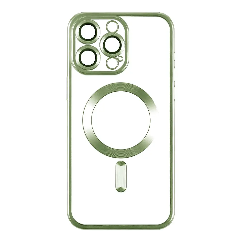 Чохол TPU Metallic Chrome Full Camera Magsafe Apple iPhone 15 Pro Green