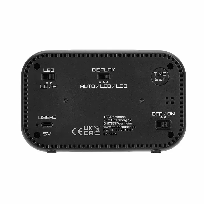 Будильник цифровой TFA LCD-LED BINGO HYBRID черный 132x41x81 мм (60204801) - фото 6