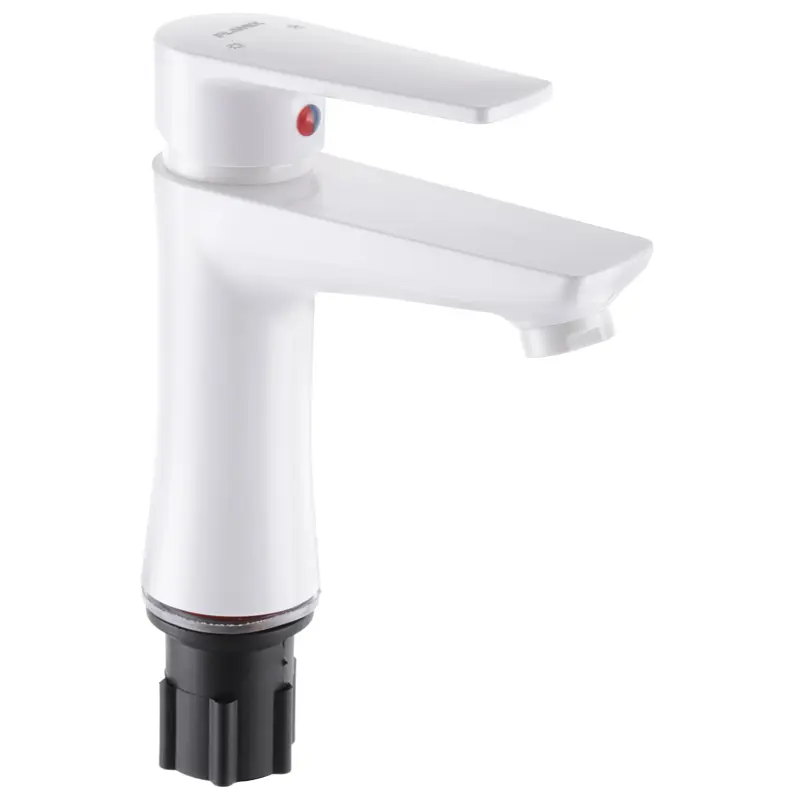 Змішувач для умивальника Plamix Oscar-001 (W) white PM0601, Білий - фото 2