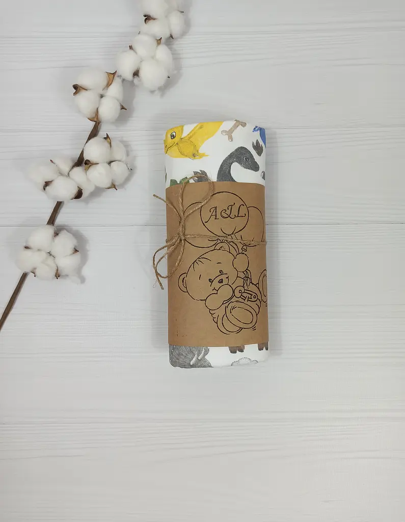 Пелюшка дитяча багаторазова непромокальна a.l.babybox Діно 80x100 см Різнокольоровий (NV 18145609) - фото 3