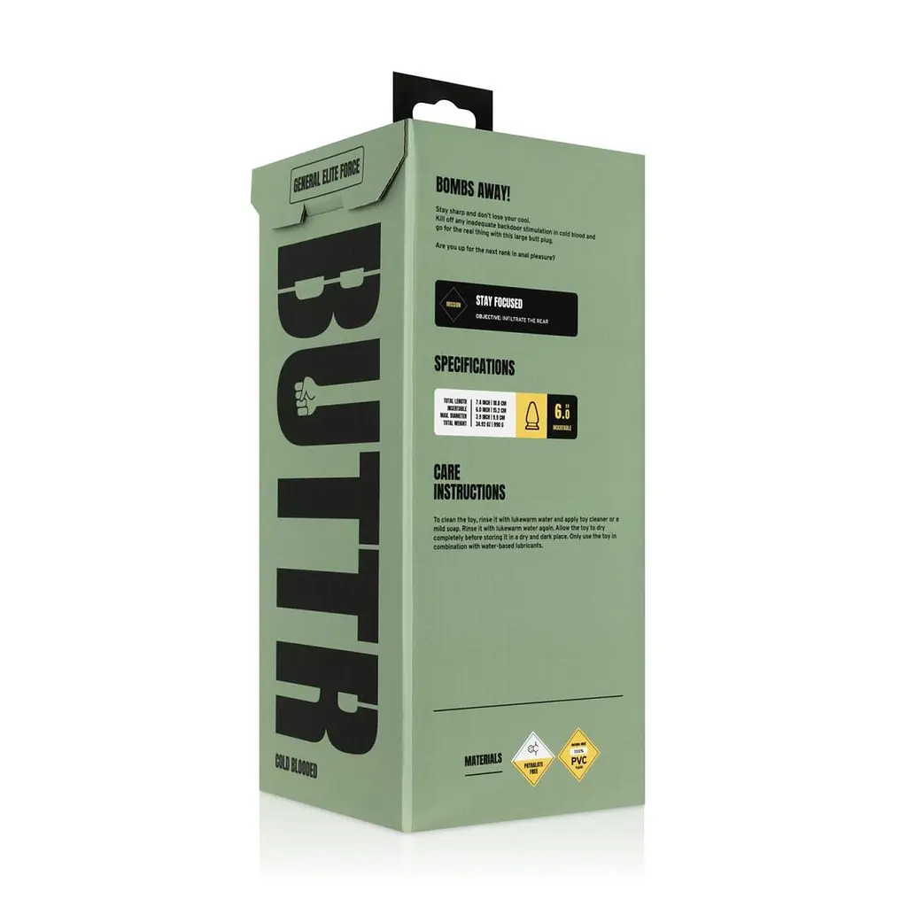 Анальна пробка Buttr General Elite Force Cold-Blooded 18.8 см (чорний) - фото 8