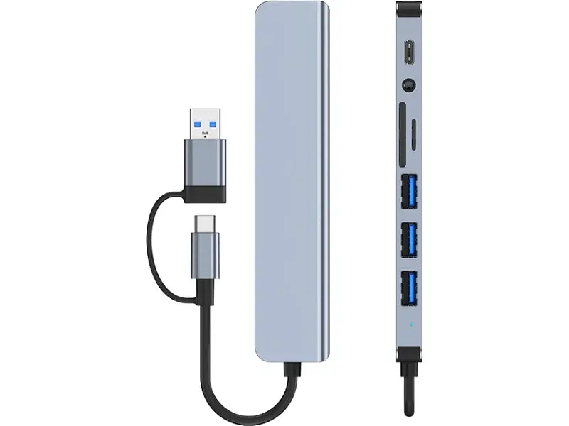 Мультипортовий адаптер Dynamode BYL-2218TU 8in1 Grey - фото 2