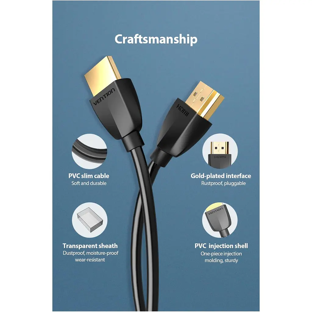 Кабель Vention HDMI-HDMI V 2.0 2 м (AAIBH) - фото 6