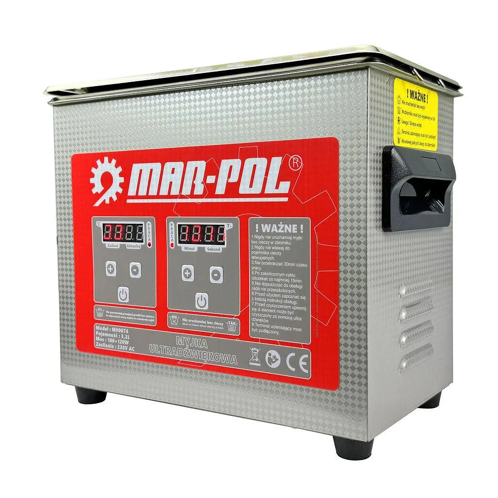Ультразвукова ванна-мийка-очисник Mar-Pol M90074, 3,2 л, 120 Вт, 40 кГц, нагрівання, таймер - фото 7