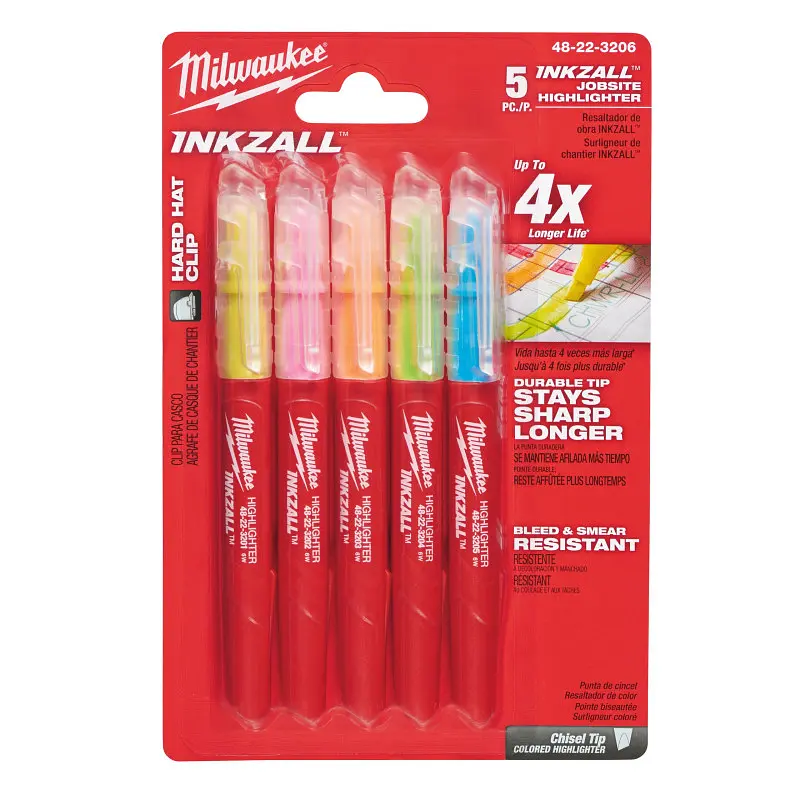 Набір маркерів для тексту InkZAll MILWAUKEE, кольорових, (5шт) - фото 5