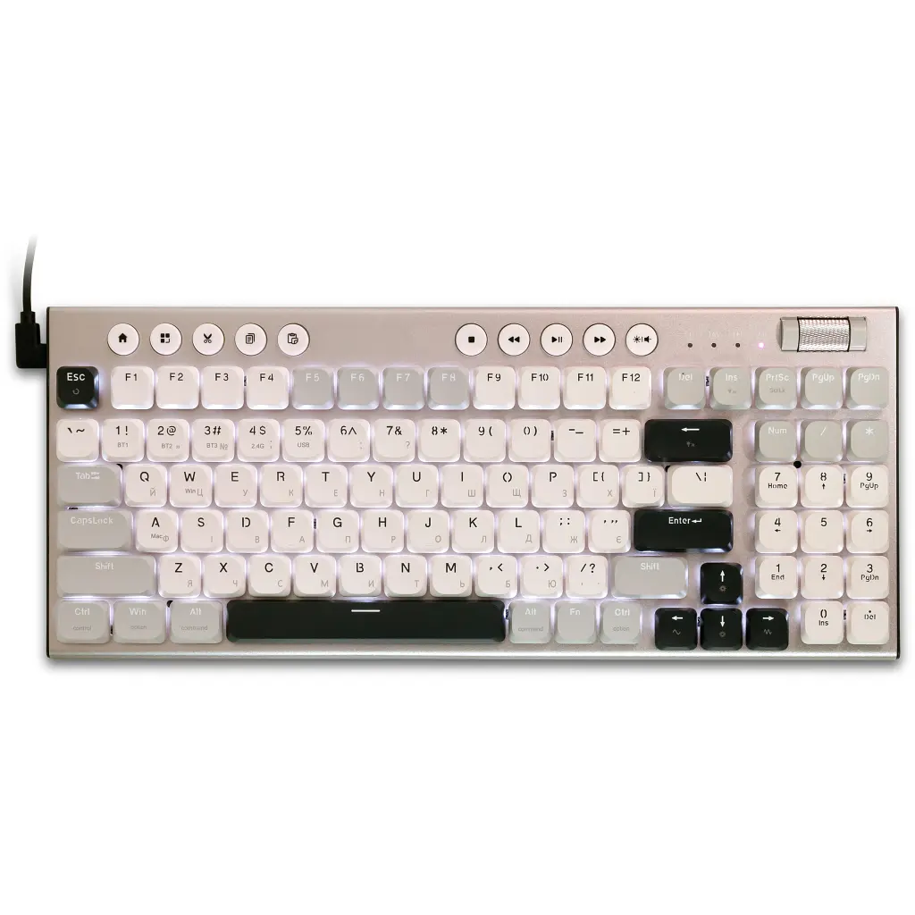 Клавіатура Thunderobot K96 Tri-mode Red Switch UA Grey (6932066308230)