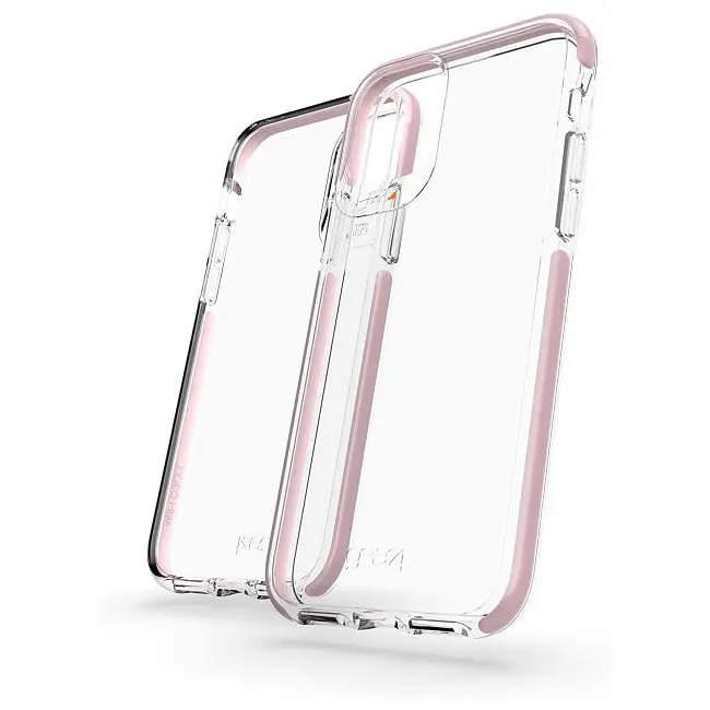 Протиударний прозорий чохол GEAR4 Piccadilly D3O з антимікробним покриттям для iPhone 11 Pro Max (6.5") Pink + Transparent
