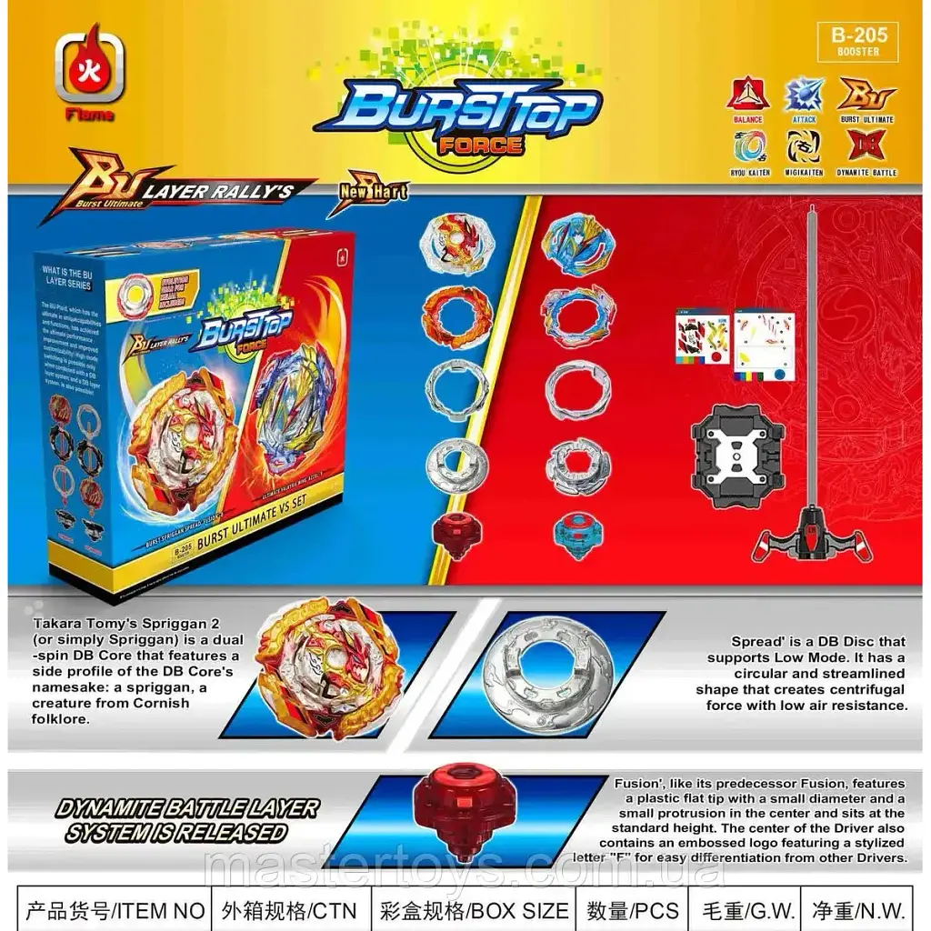 Дзига Beyblade Спрайзен Ультимейт Валькірі B-205 Spriggan Ultimate Valkryrie Set з двостороннім запуском (2025708025) - фото 3