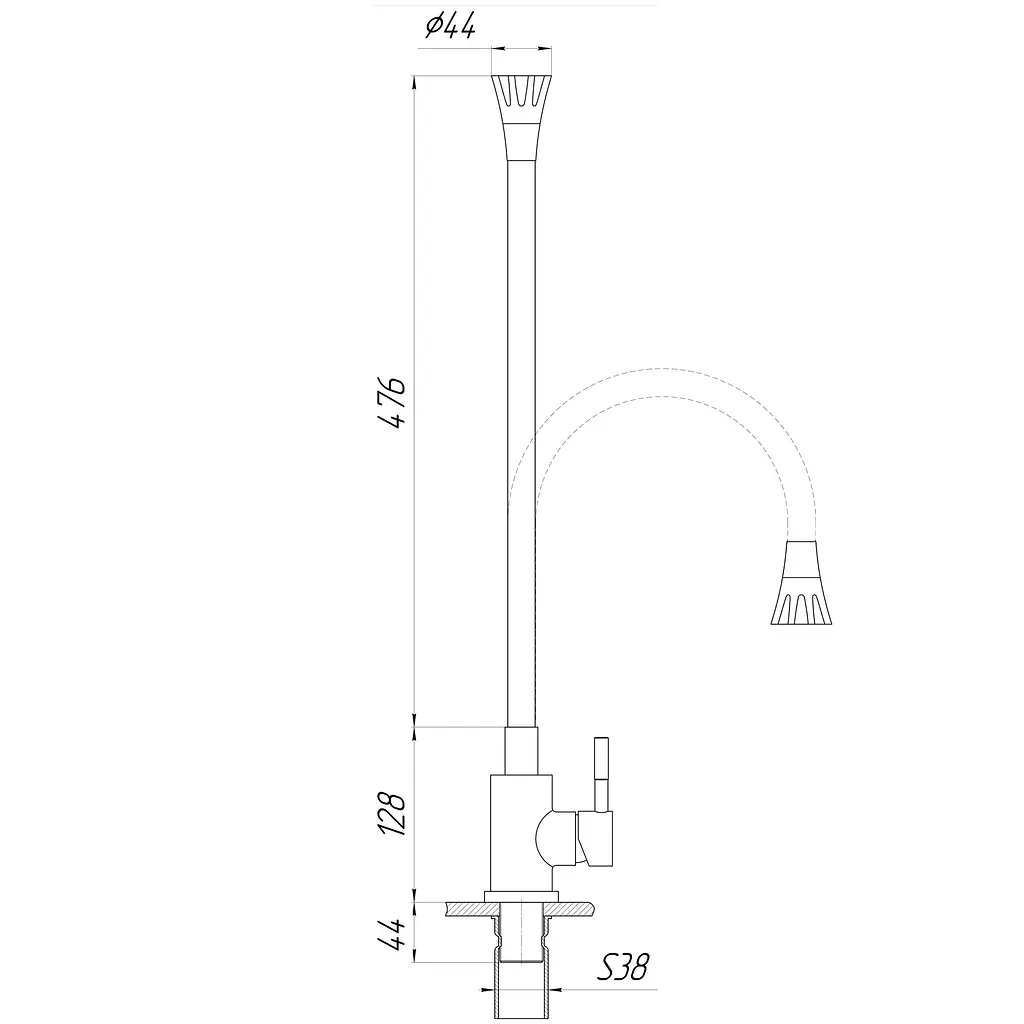 Змішувач для кухні Globus Lux ALPEN SBT1-203SA-S21 - фото 4