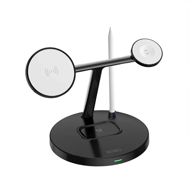 БЗП Wi-W032 Magnetic 4 in 1 Cableless Charger Black Wiwu teh0029899 - фото 2