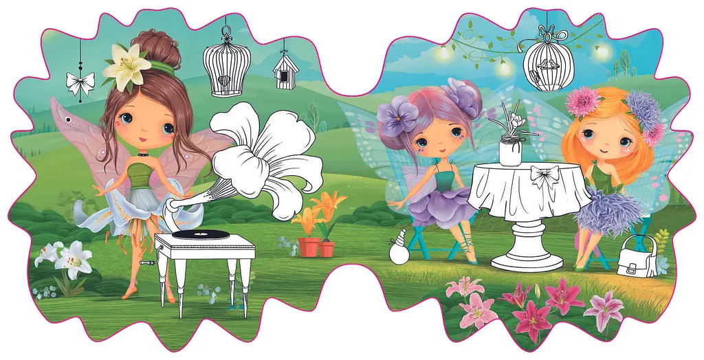 Розмальовка Кристал Бук Квіткові феї Лілія, 60 наліпок, 8 сторінок (F00026964) - фото 2