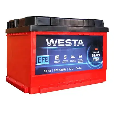 Акумулятор автомобільний Westa 6CT-63 А (0) RED EFB - фото 2