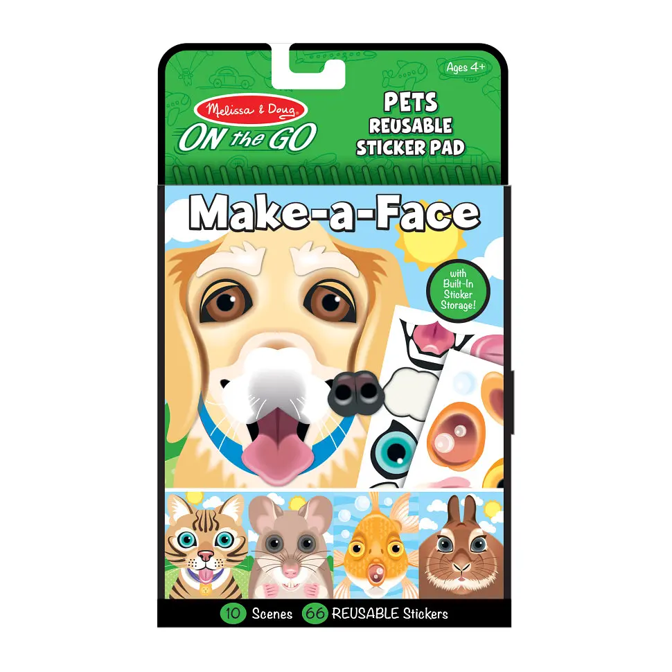 Блокнот з багаторазовими наліпками "Домашні тварини" MelissaandDoug MD30512, 10 картинок