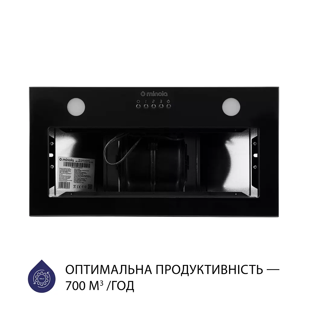 Витяжка повновбудована Minola HBI 5262 BL GLASS 700 LED - фото 4