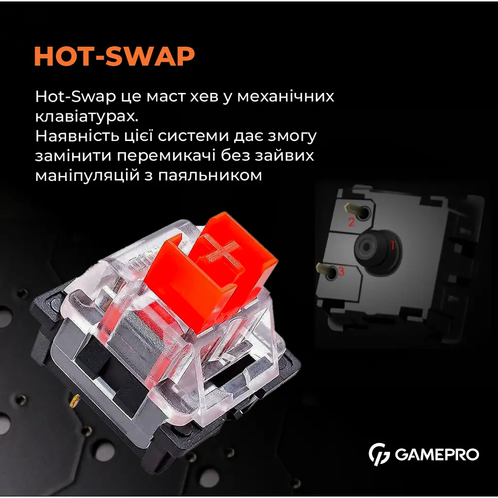 Клавіатура GamePro MK180W Hot-Swap Red Swich RGB USB UA White (MK180W) - фото 4