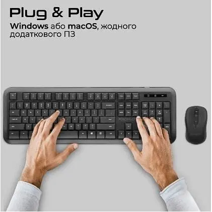 Комплект (клавиатура+мышь) Promate PROCOMBO-6 USB Black - фото 6