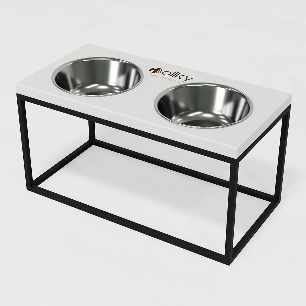 Hollky Base L — миски на підставці для середніх і великих собак (2 × 0,95 л, висота 20 см) - фото 2