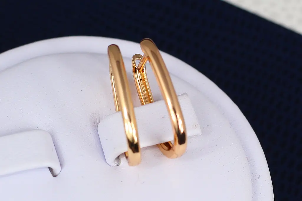 Сережки Xuping Jewelry овальні доріжки 1.7 см золотисті
