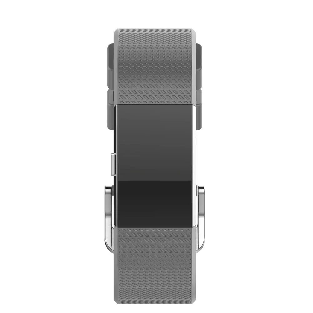 Силіконовий ремінець для фітнес браслета Fitbit Charge 2 Grey L - фото 2