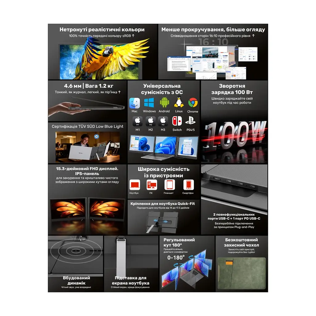 Монітор Blackview Dual Screen 15.3inch (BVDCM8) - фото 6