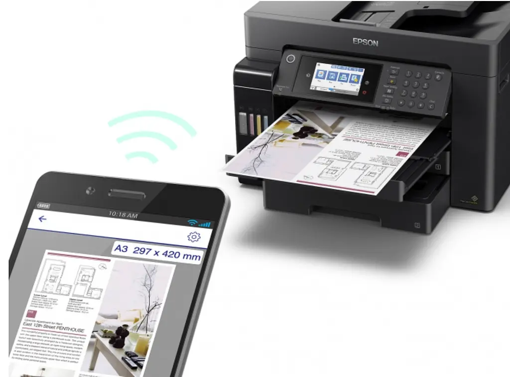 Epson БФП ink color A3 EcoTank L15160 32_32 ppm Fax ADF Duplex USB Ethernet Wi-Fi 4 inks Pigment - фото 3