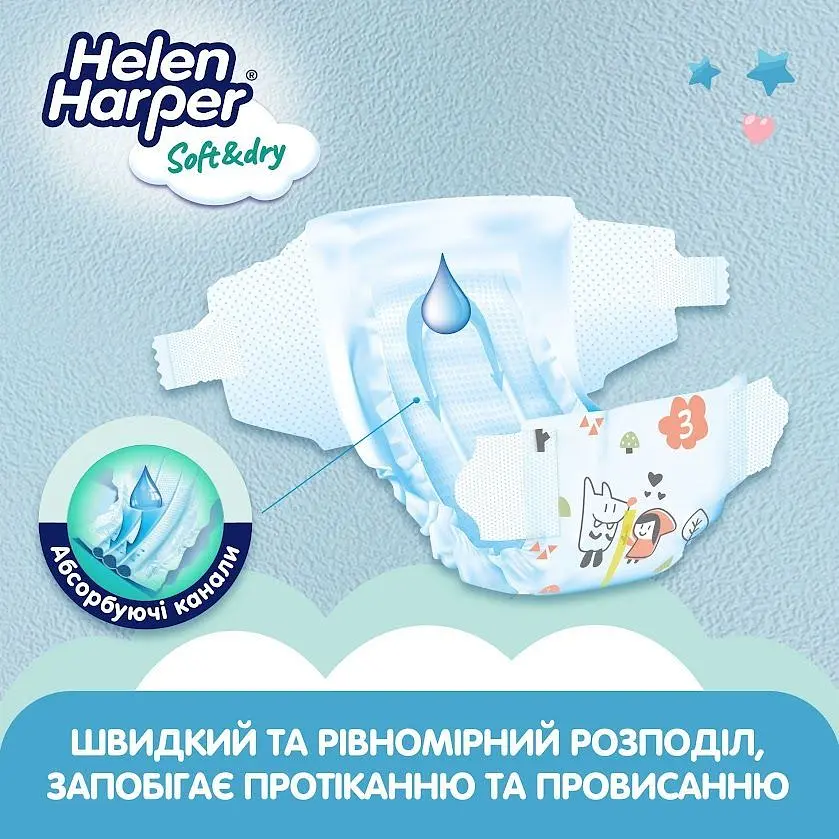 Подгузники Helen Harper Soft & Dry 3 (4-9 кг) 54 шт. - фото 6