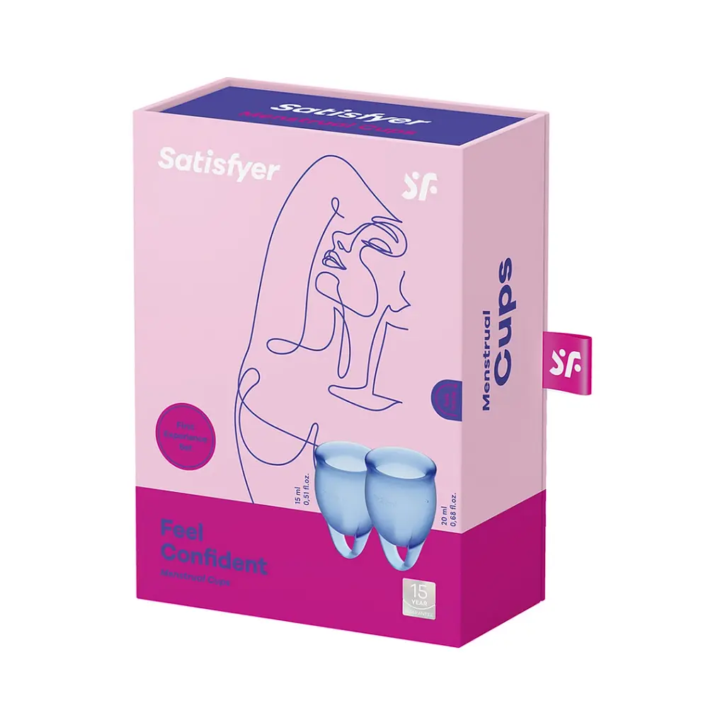Менструальные чаши Satisfyer Feel Confident 2 шт. голубые - фото 3