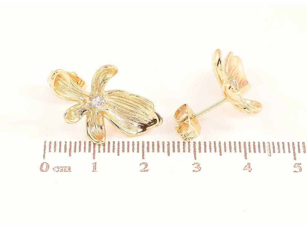 Сережки Xuping пусети позолота 18K "Декоративні квіточки" 288625 - фото 2
