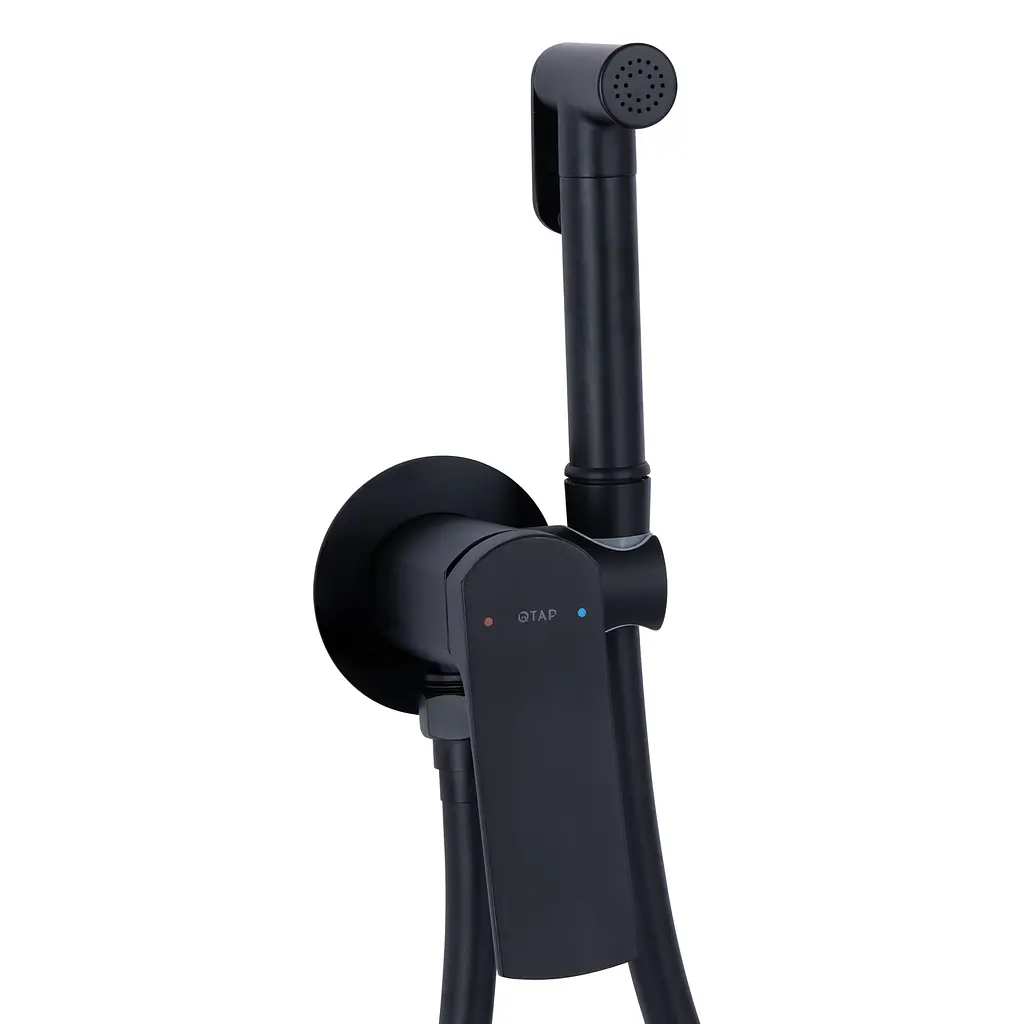 Набор гигиенического душа скрытого монтажа Qtap Slavonice круглый QTSLA262BLM45917 Black matt, Черный матовый - фото 3