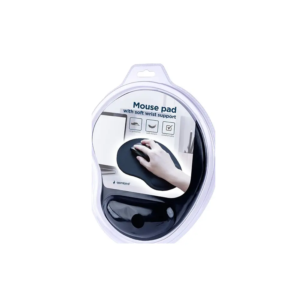 Килимок для мишки Gembird MP-ERGO-01 Black (MP-ERGO-01) - фото 3