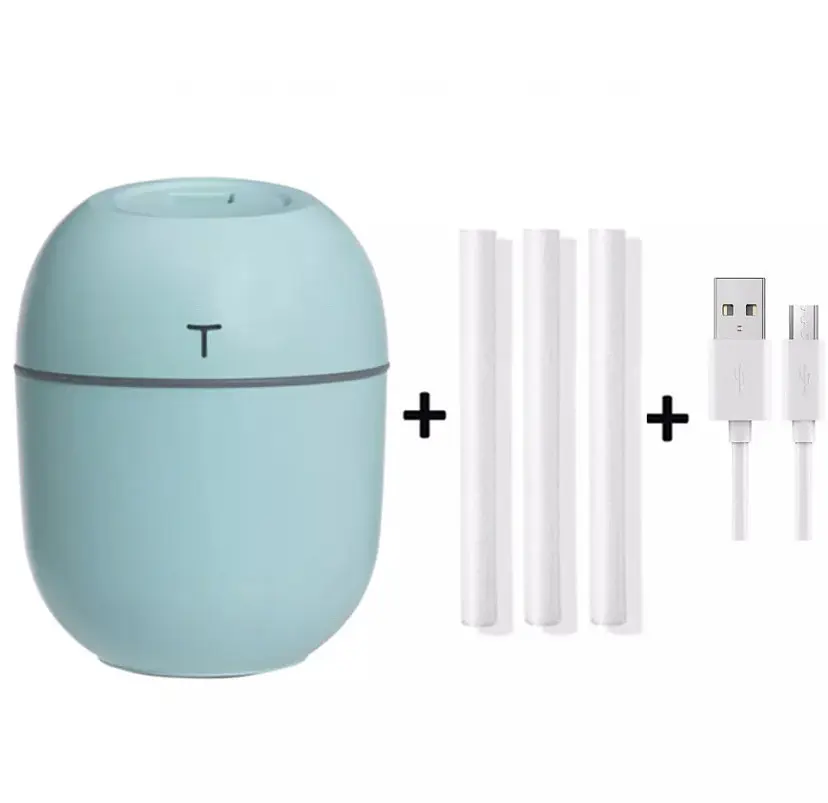 Ультразвуковий міні-зволожувач повітря OEM HUMIDIFIER з дифузором USB 10х7х5 см 220 мл Бірюзовий (HT0003)