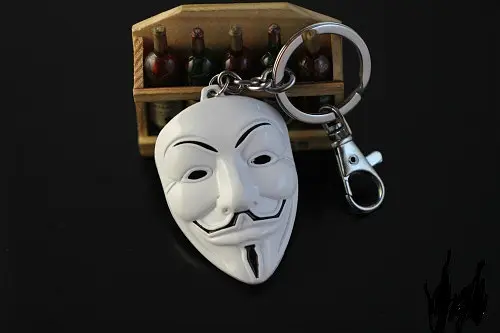 Брелок Маска Гая Фокса Значит Вендетта V for Vendetta.126 Серый - фото 8