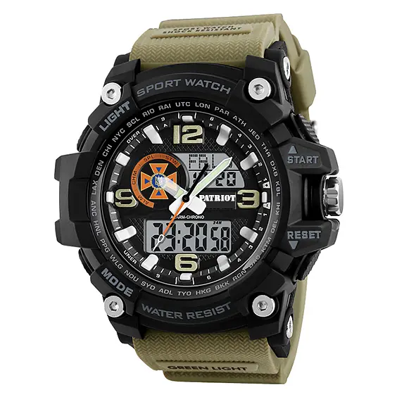 Чоловічий наручний годинник 012BKKHDSNS ДСНС Чорні з хакі + Коробка Patriot acs0031012 - фото 2