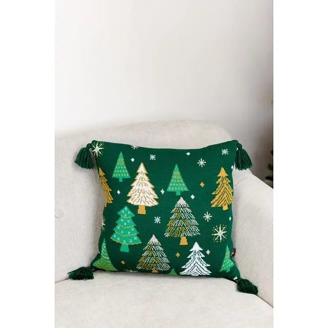 Наволочка Прованс  Ялиночка в'язана зелена 45х45 см (37493) - фото 2