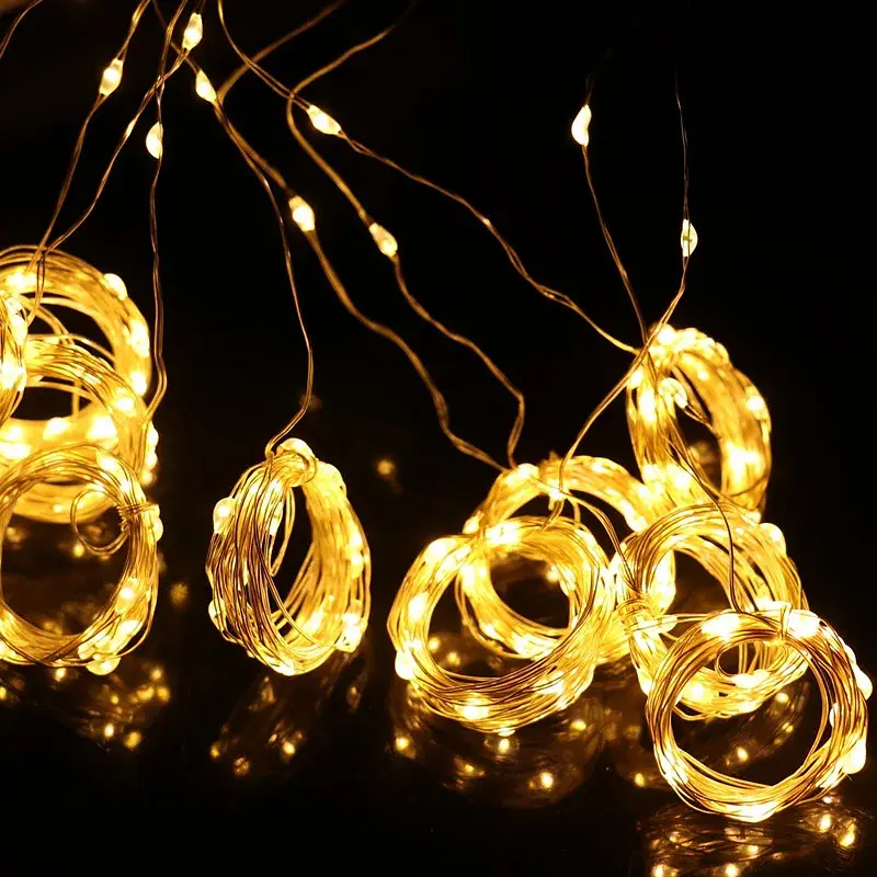 Гірлянда-штора Роса з гачками і пультом, від USB, 3×2м, 300LED, Теплий білий (світлодіодна гірлянда) - фото 3