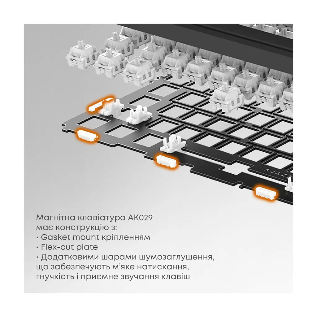 Клавіатура Ajazz AK029 Meow Magnetic Switch USB UA Beige (AK029-M-Y) - фото 2