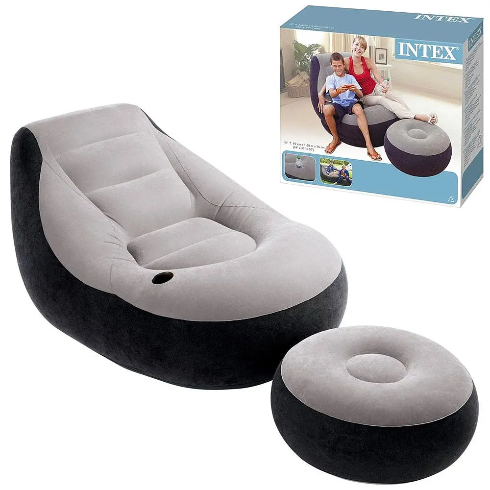 Надувне крісло Intex 68564 з пуфіком (99 x 1.30 x 76 см) Ultra Lounge