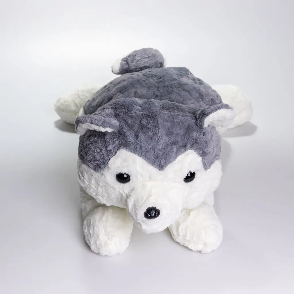 Іграшка-подушка Хаскі з пледом 100х180 см сірий ТМ COLORFUL HOME 7124G - фото 2