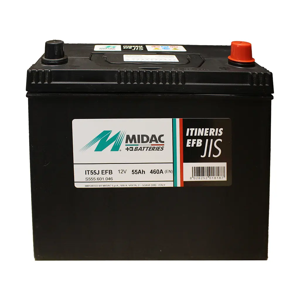 Аккумулятор 6СТ-55A MIDAC ITINERIS EFB- STOP & START Asia, 12V, 55Ah (-/+), , EN460А - фото 2