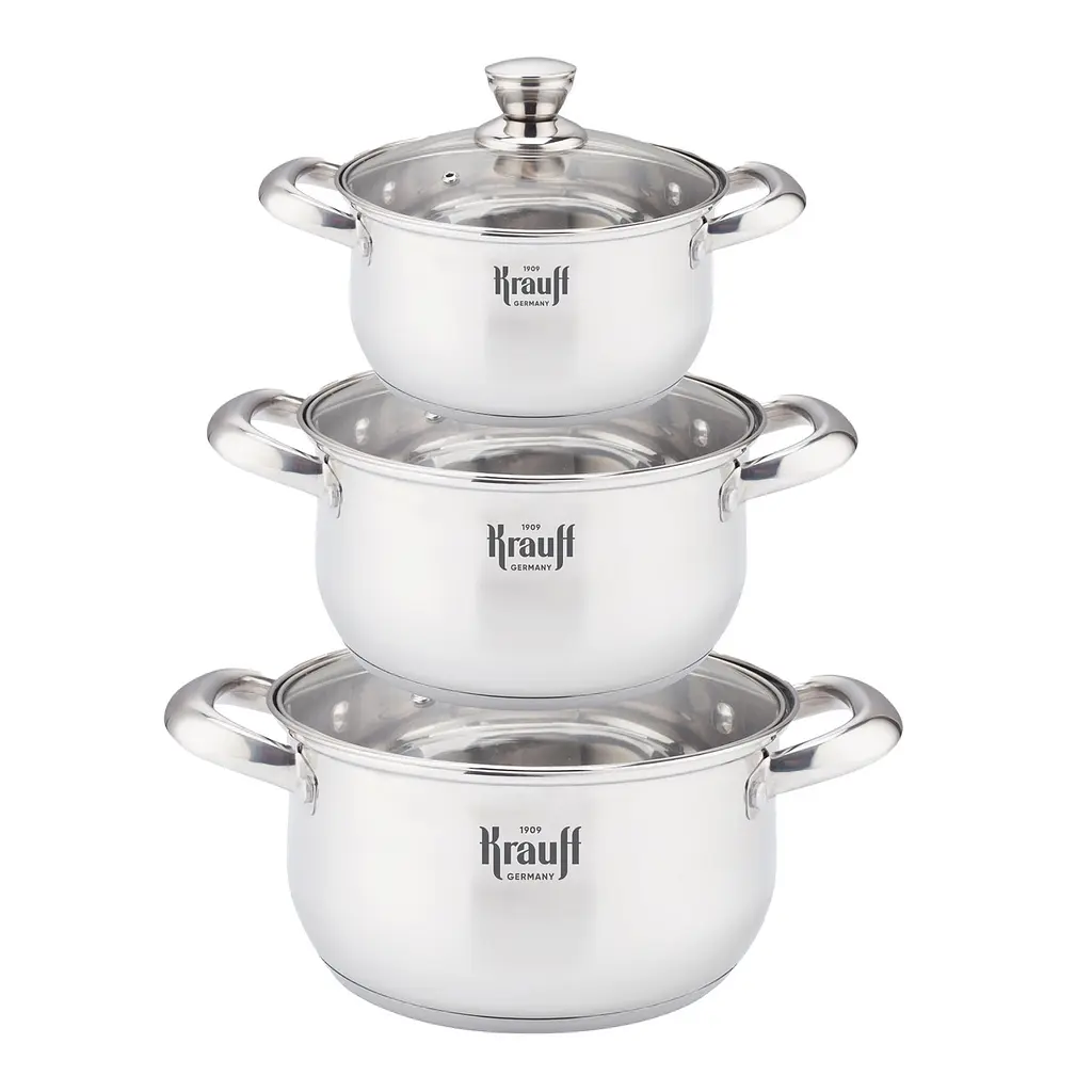 Набір каструль Culinarium 1,7л, 2,5л, 3,4л, 4,5л Krauff + ківш з кришкою - фото 2