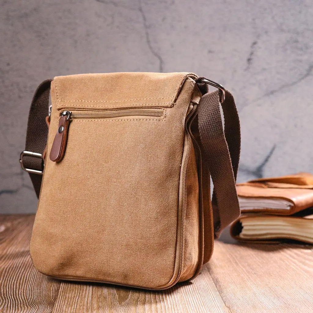 Функціональна чоловіча сумка з текстилю 21268 Vintage коричнева - фото 8