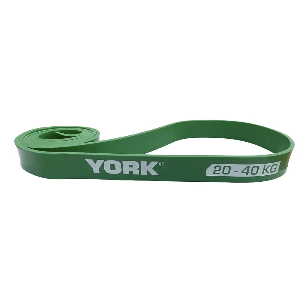 Резинка для фітнесу York 20-40кг - 2080x32x4,5 мм, зелений - фото 2